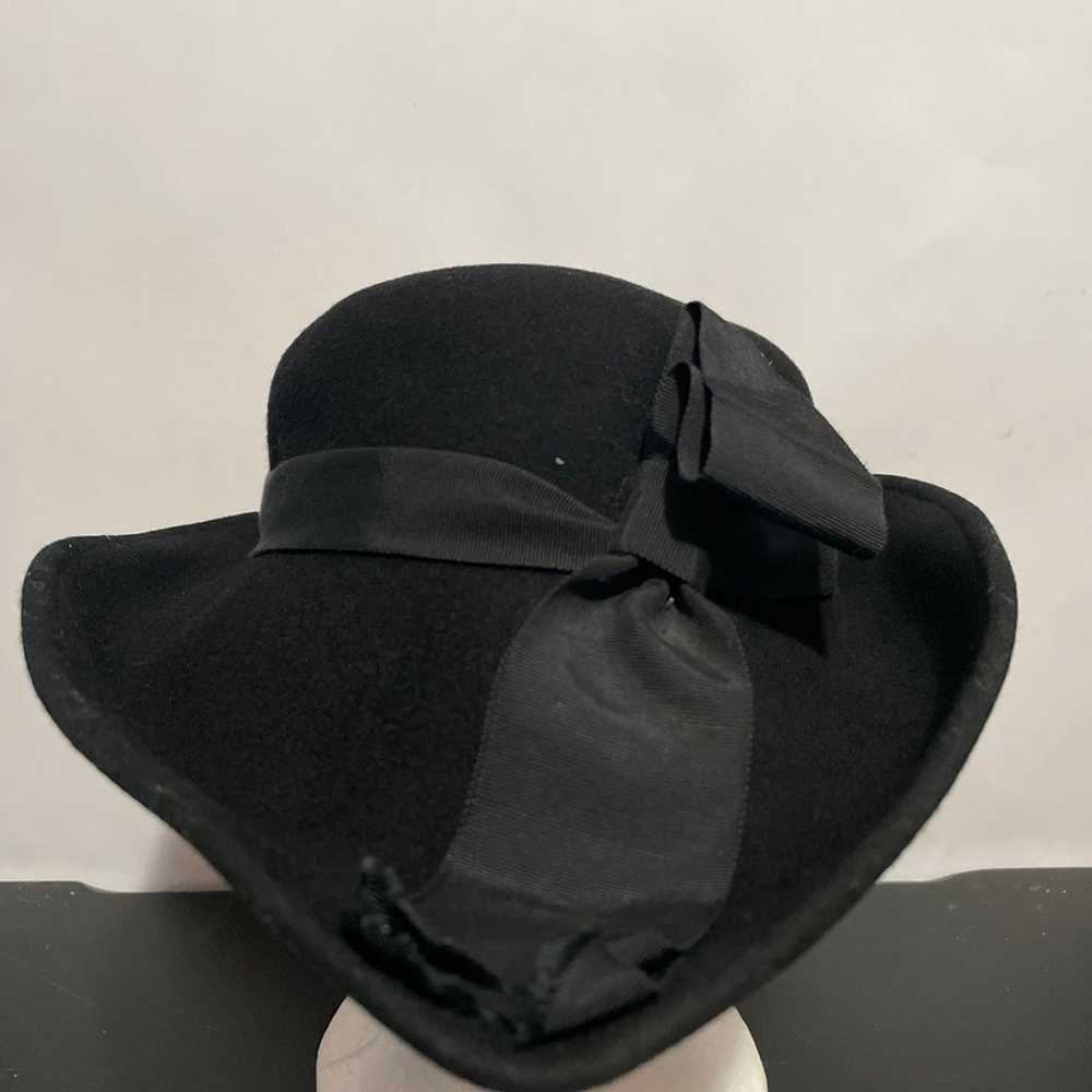 Vintage Lancaster Women’s Black Hat 100% Wool No … - image 2