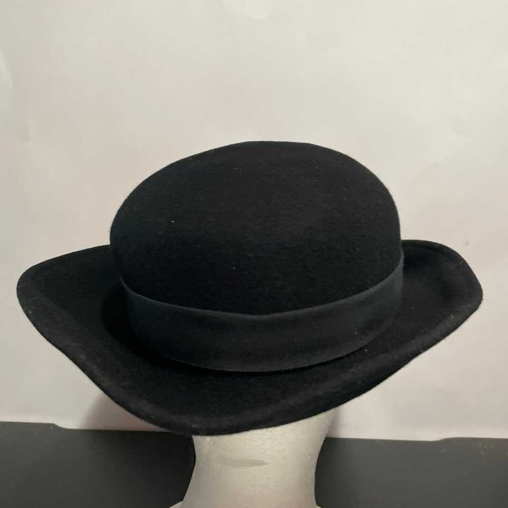 Vintage Lancaster Women’s Black Hat 100% Wool No … - image 4