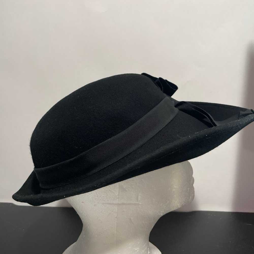 Vintage Lancaster Women’s Black Hat 100% Wool No … - image 5