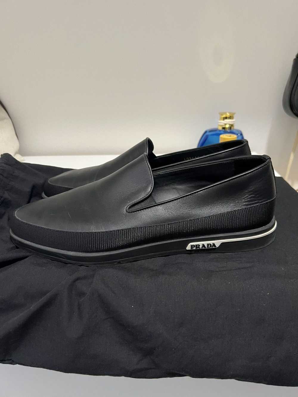 Prada Prada Saint Tropez Leather Slip-On Sneakers - image 1