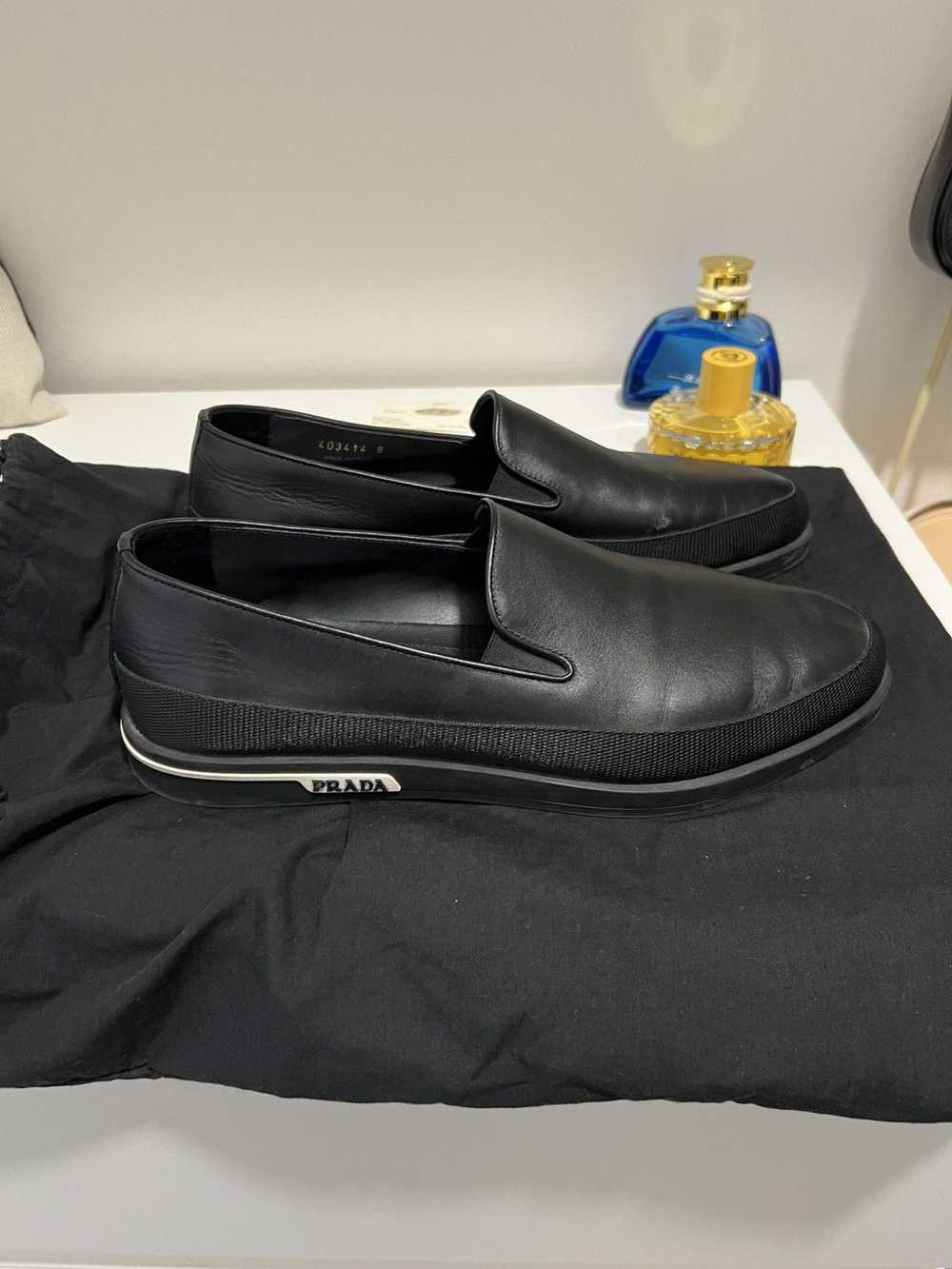 Prada Prada Saint Tropez Leather Slip-On Sneakers - image 2