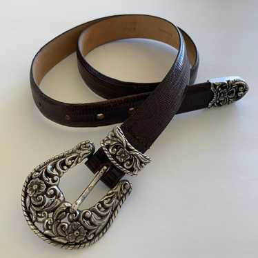 Vintage Emmon calfskin boho western belt - image 1