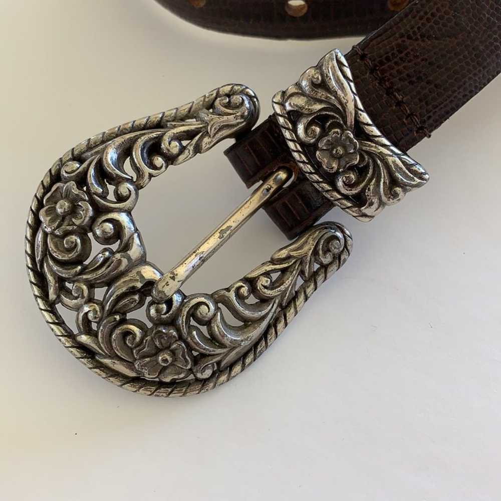 Vintage Emmon calfskin boho western belt - image 2