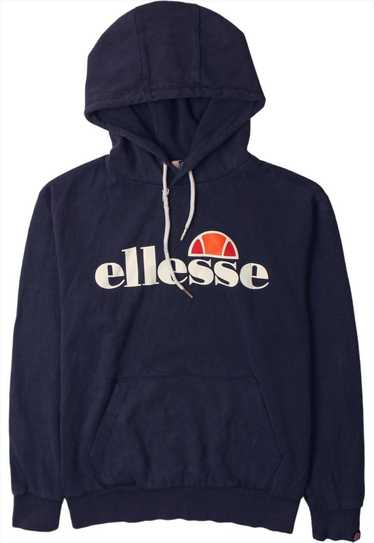 Vintage 90's Ellesse Hoodie Spellout Pullover Navy