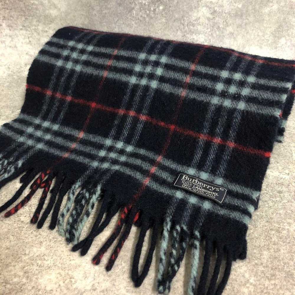 ■ BURBERRYS Scarf Check Made in England Wool - image 4