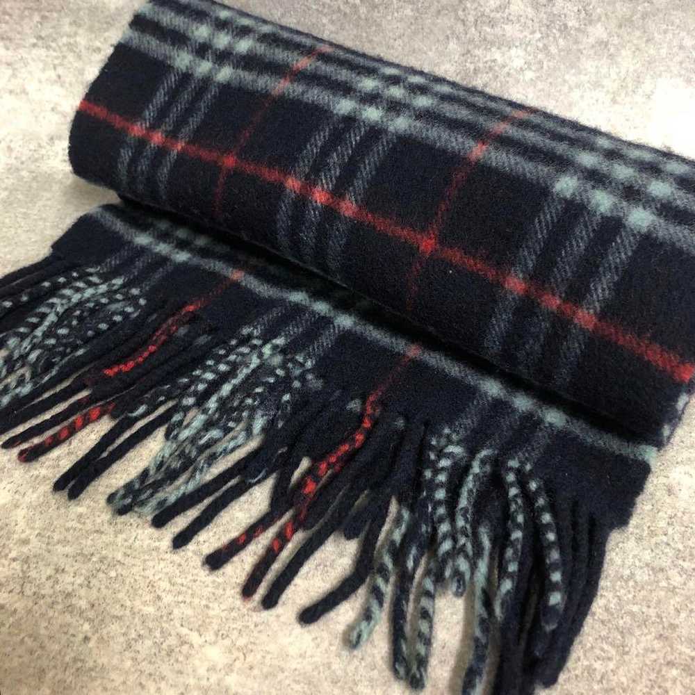 ■ BURBERRYS Scarf Check Made in England Wool - image 5