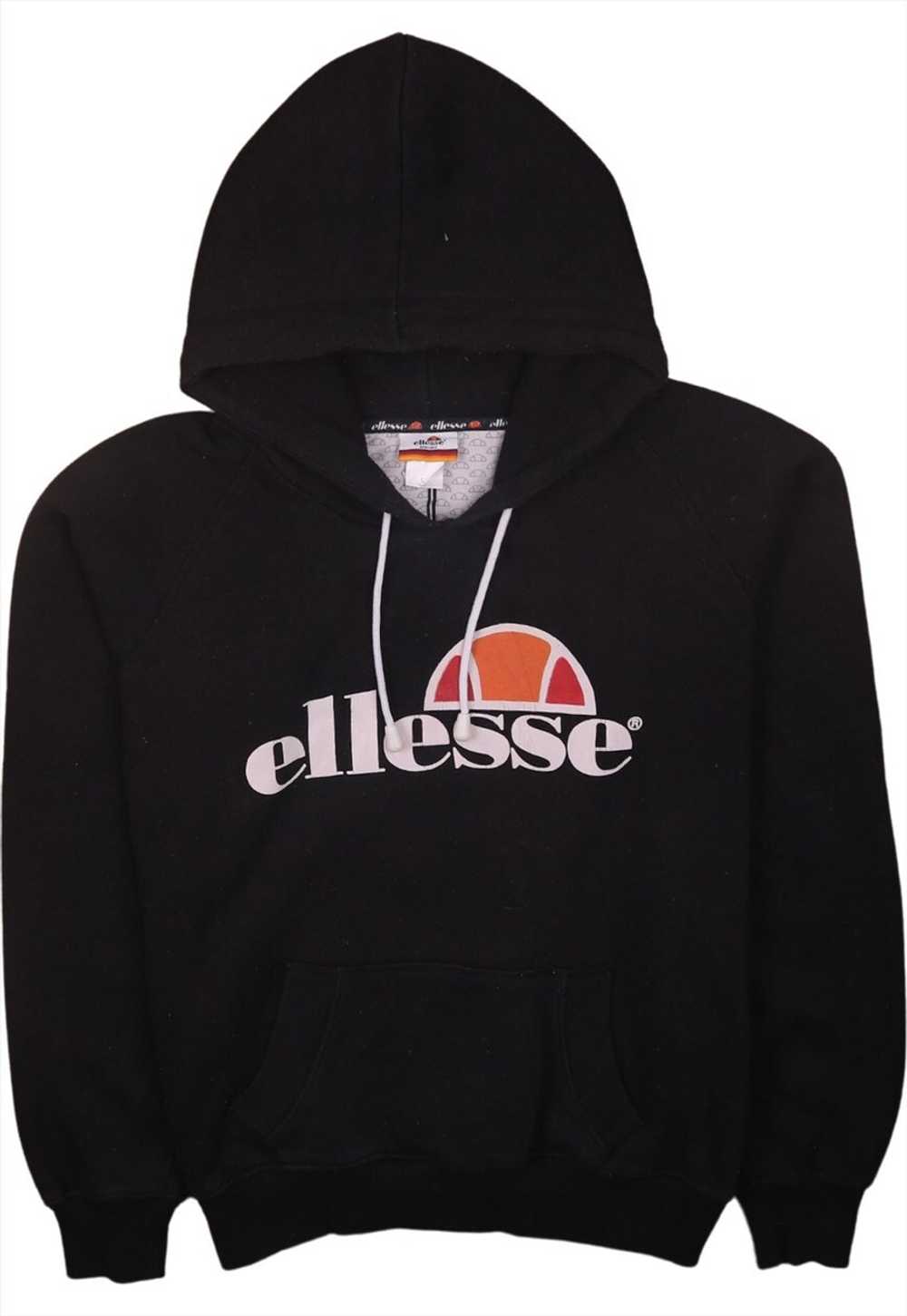 Vintage 90's Ellesse Hoodie Spellout Pullover Bla… - image 1