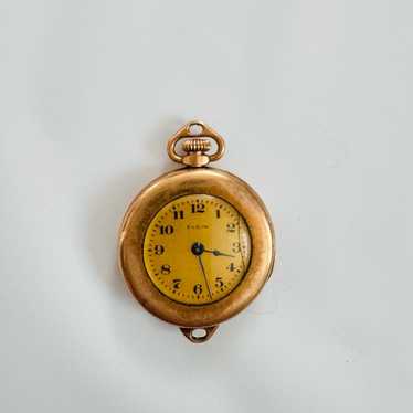 Elgin vintage gold tone pocket watch antique