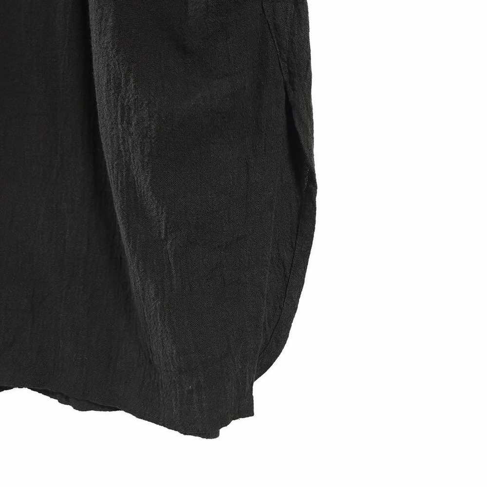 80's ISSEY MIYAKE Linen Long Dress Black Brush Tag - image 5