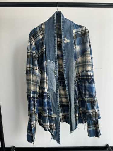 Greg Lauren Greg Lauren Flannel Blue Mixed Studio… - image 1