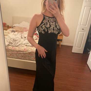 Black halter top dress