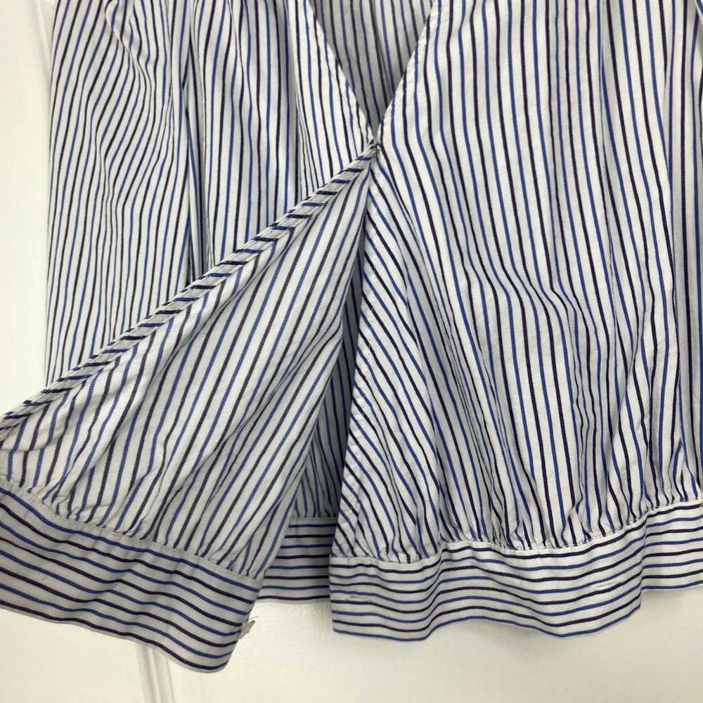 NWOT MADEWELL Top S Stripe Blue White Wrap Bow Ti… - image 4