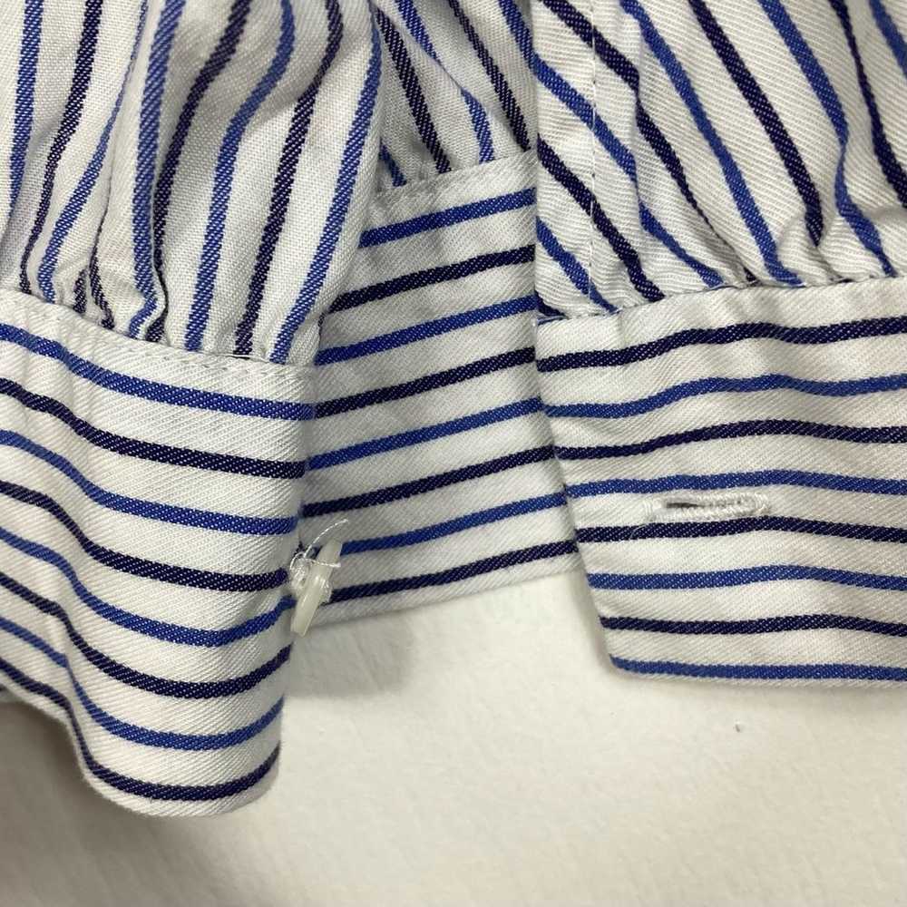 NWOT MADEWELL Top S Stripe Blue White Wrap Bow Ti… - image 7