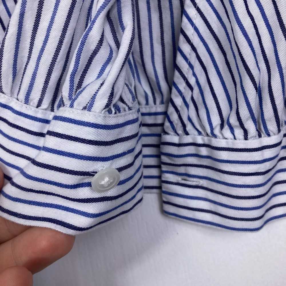 NWOT MADEWELL Top S Stripe Blue White Wrap Bow Ti… - image 8