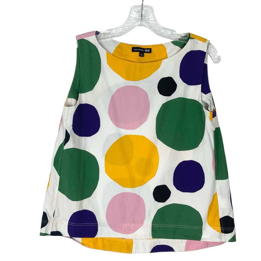 NWOT MARIMEKKO X UNIQLO Top S Geometric Circle Mu… - image 1