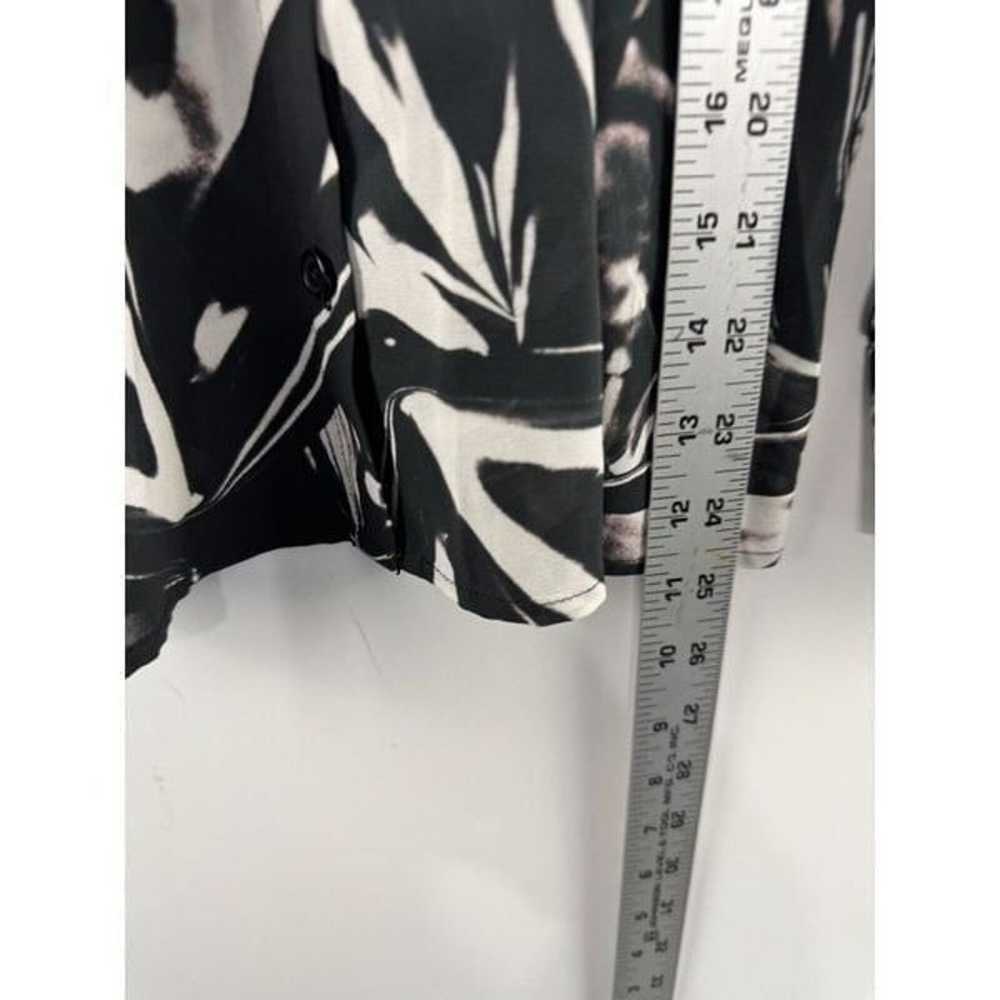 Alice + Olivia Silk Black Abstract Print Sheer Sh… - image 2