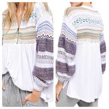 Free People ​Cozy Cottage Fair Isle Sweater White