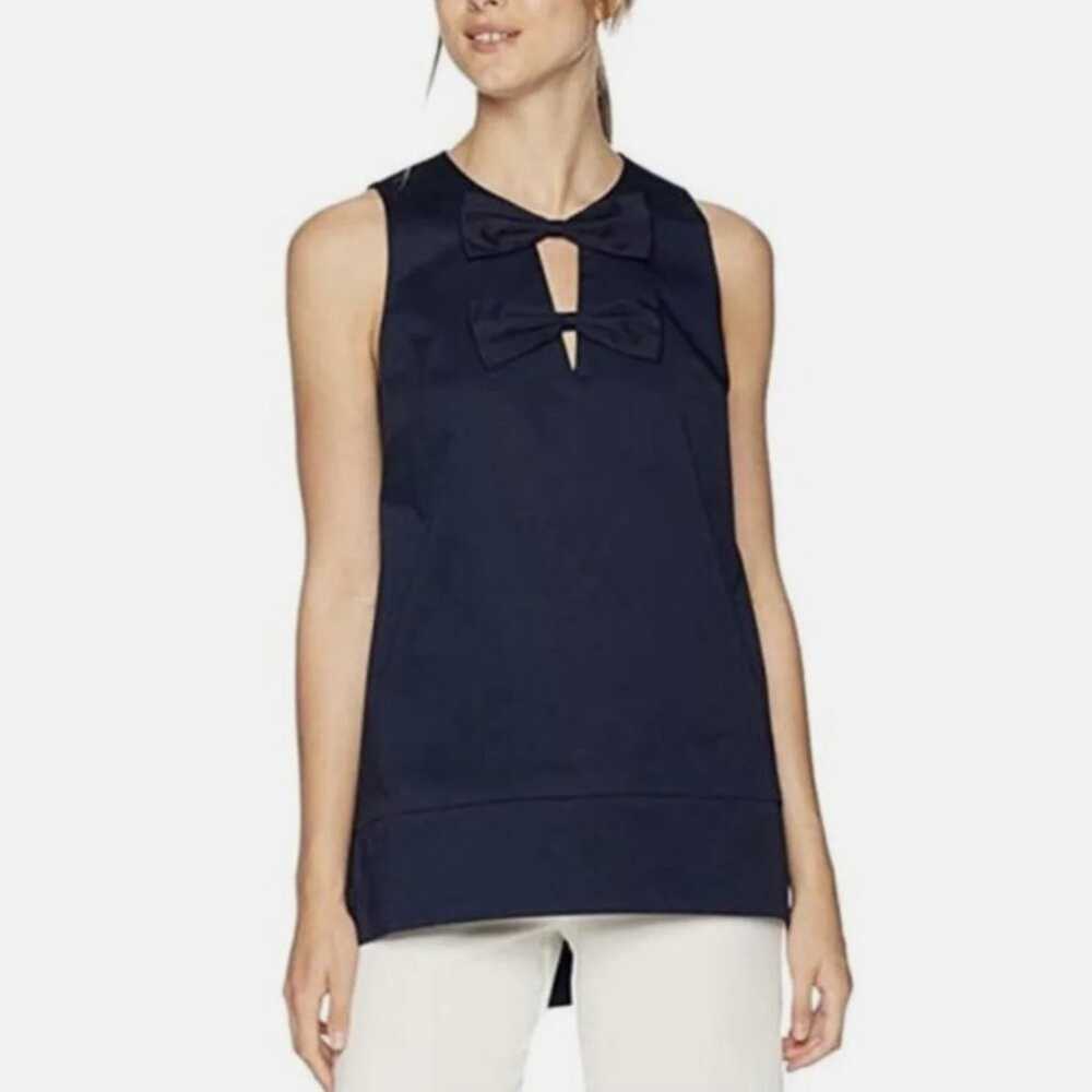 Ted Baker Loocey Double Bow Top Navy Size 10 - image 1