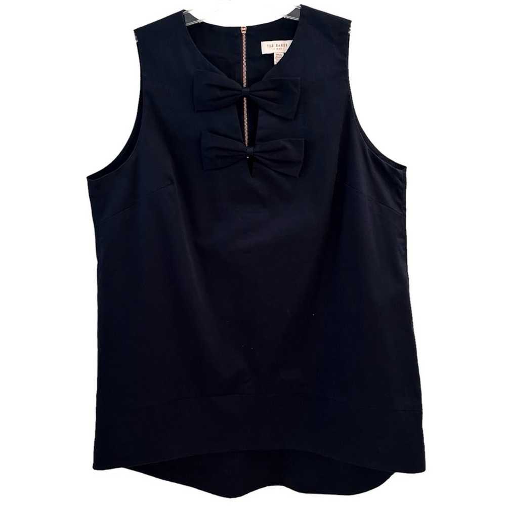 Ted Baker Loocey Double Bow Top Navy Size 10 - image 2