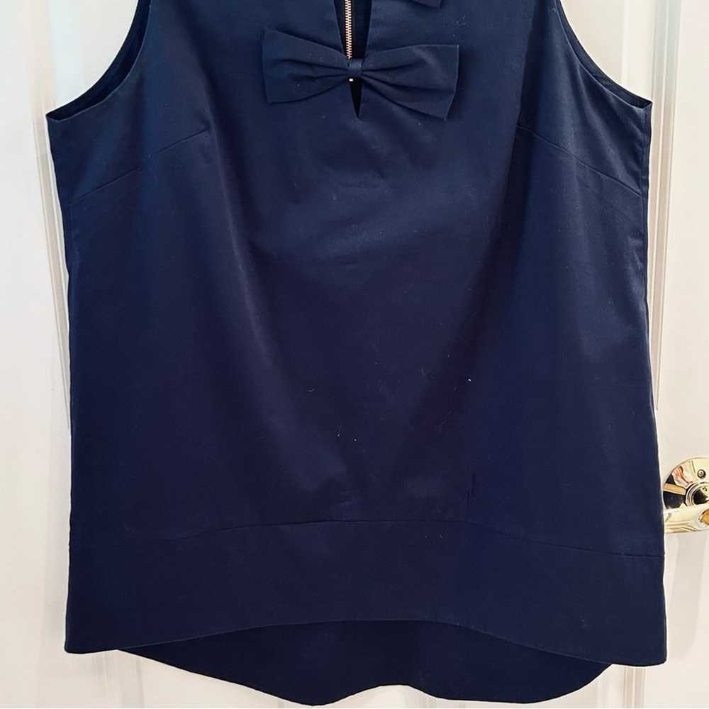 Ted Baker Loocey Double Bow Top Navy Size 10 - image 3