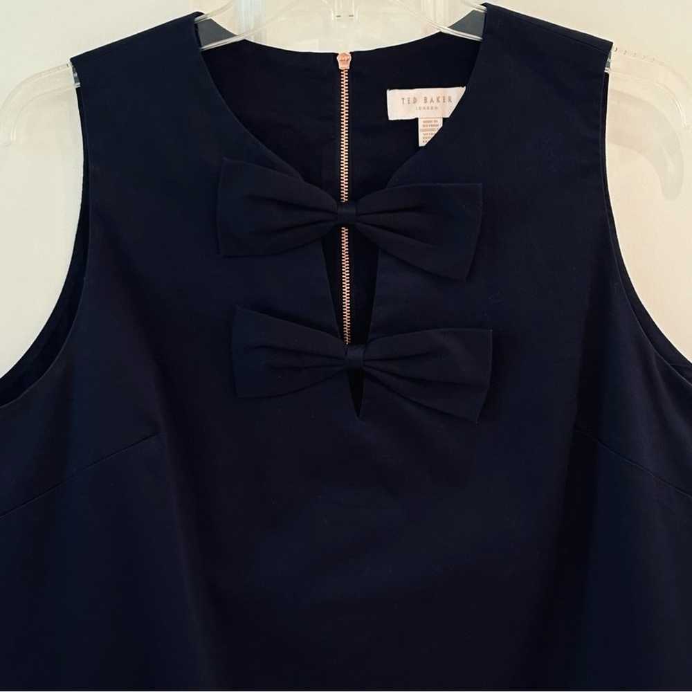 Ted Baker Loocey Double Bow Top Navy Size 10 - image 4