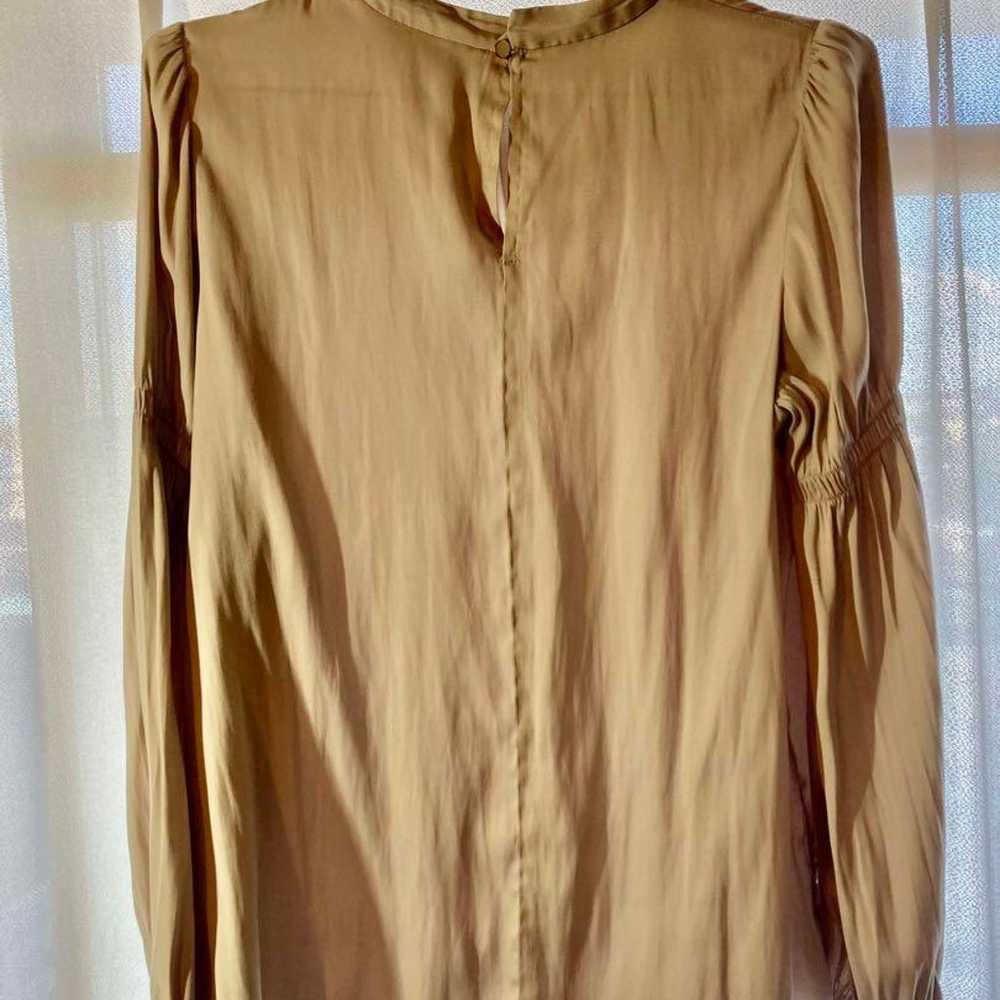 Michel Klein Fleece Satin Shirring Design Blouse … - image 2