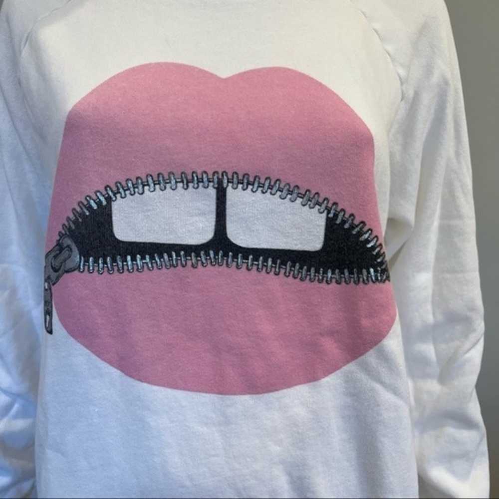 Lauren Moshi Noleta Pink Foil Zipper Mouth Sweats… - image 3