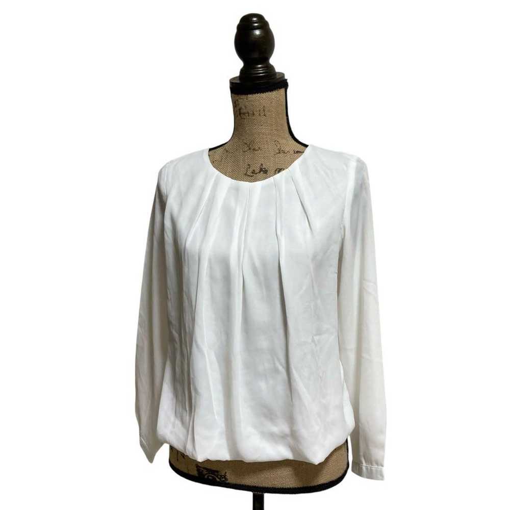 P1989 Aqua Garage 【M】 Blouse Pullover White Chiff… - image 2