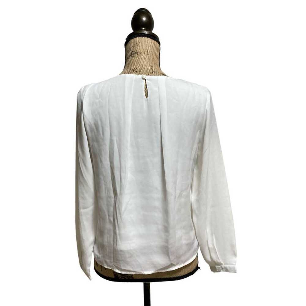 P1989 Aqua Garage 【M】 Blouse Pullover White Chiff… - image 5