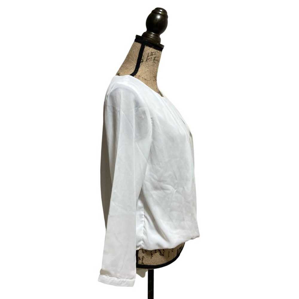 P1989 Aqua Garage 【M】 Blouse Pullover White Chiff… - image 8