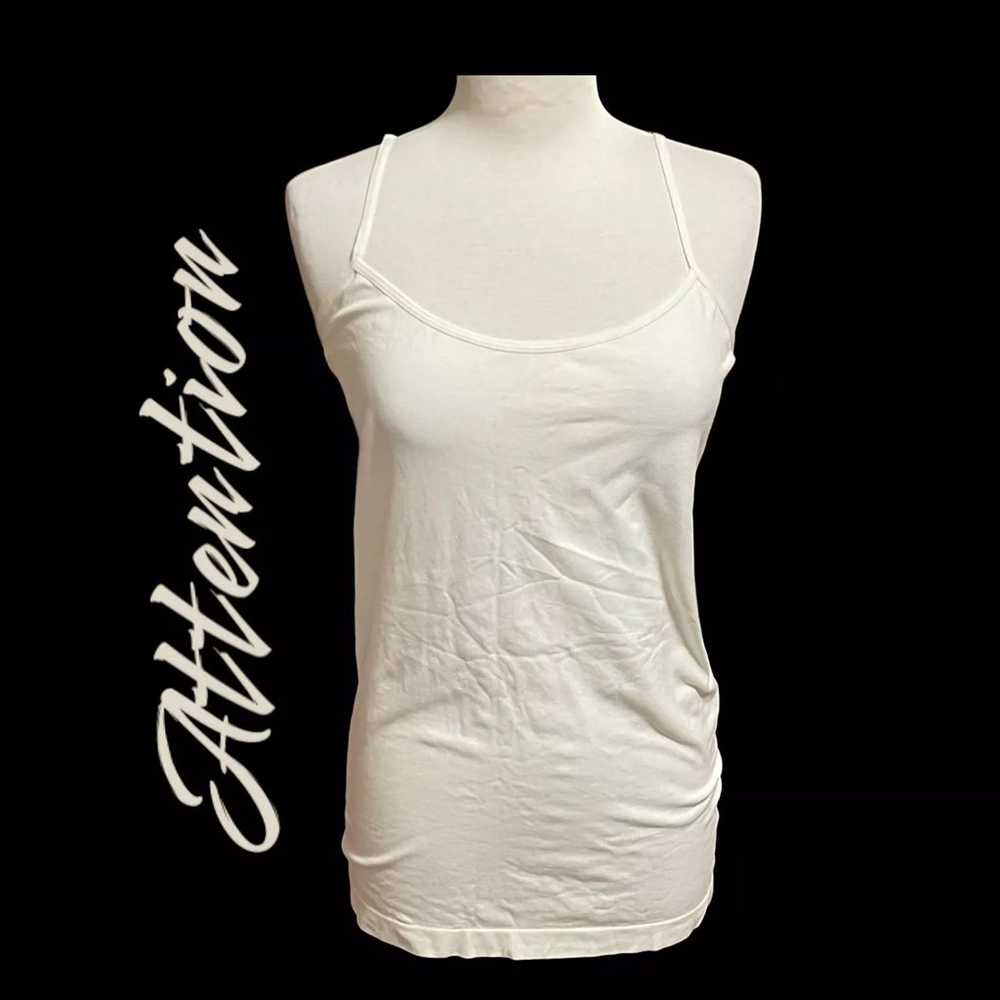 Attention Solid White Sleeveless Stretch Top For … - image 1