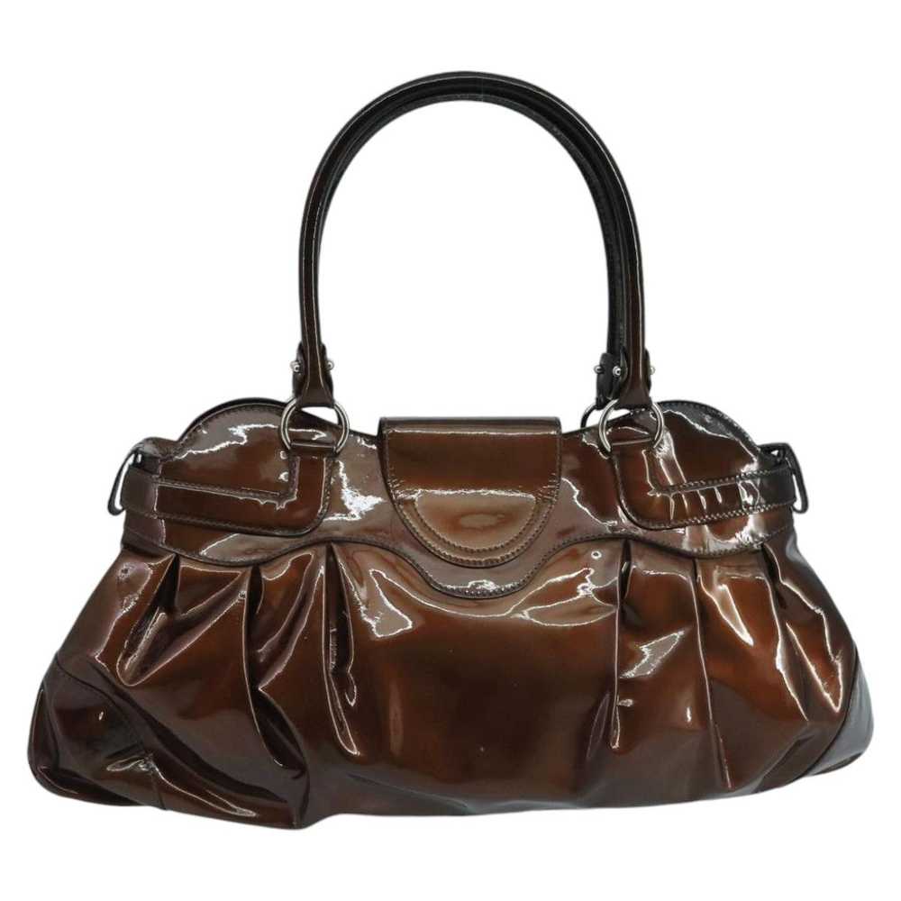 Salvatore Ferragamo Gancini Brown Patent Leather … - image 2