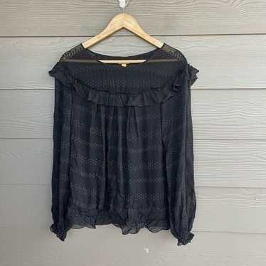 Anthropologie Leifsdottir black 100% silk blouse