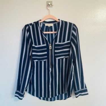 Michael Kors Striped Blouse with zipper front