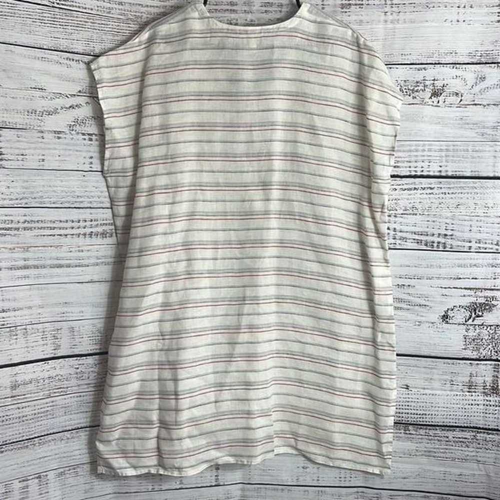 Eileen Fisher Top Womens size S/M Linen Striped V… - image 4