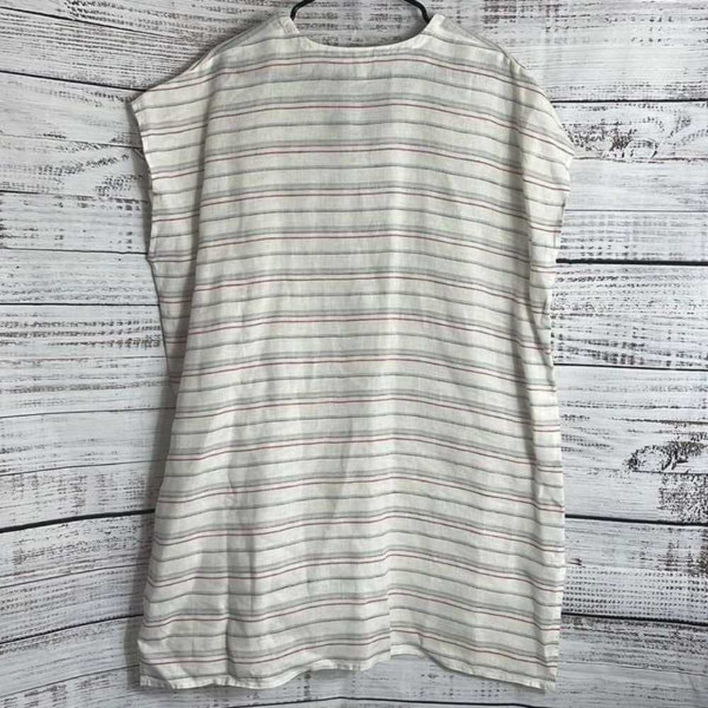 Eileen Fisher Top Womens size S/M Linen Striped V… - image 5