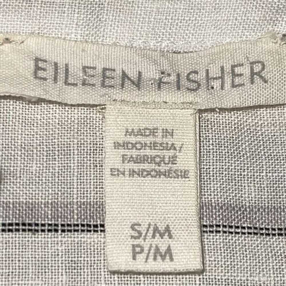 Eileen Fisher Top Womens size S/M Linen Striped V… - image 7