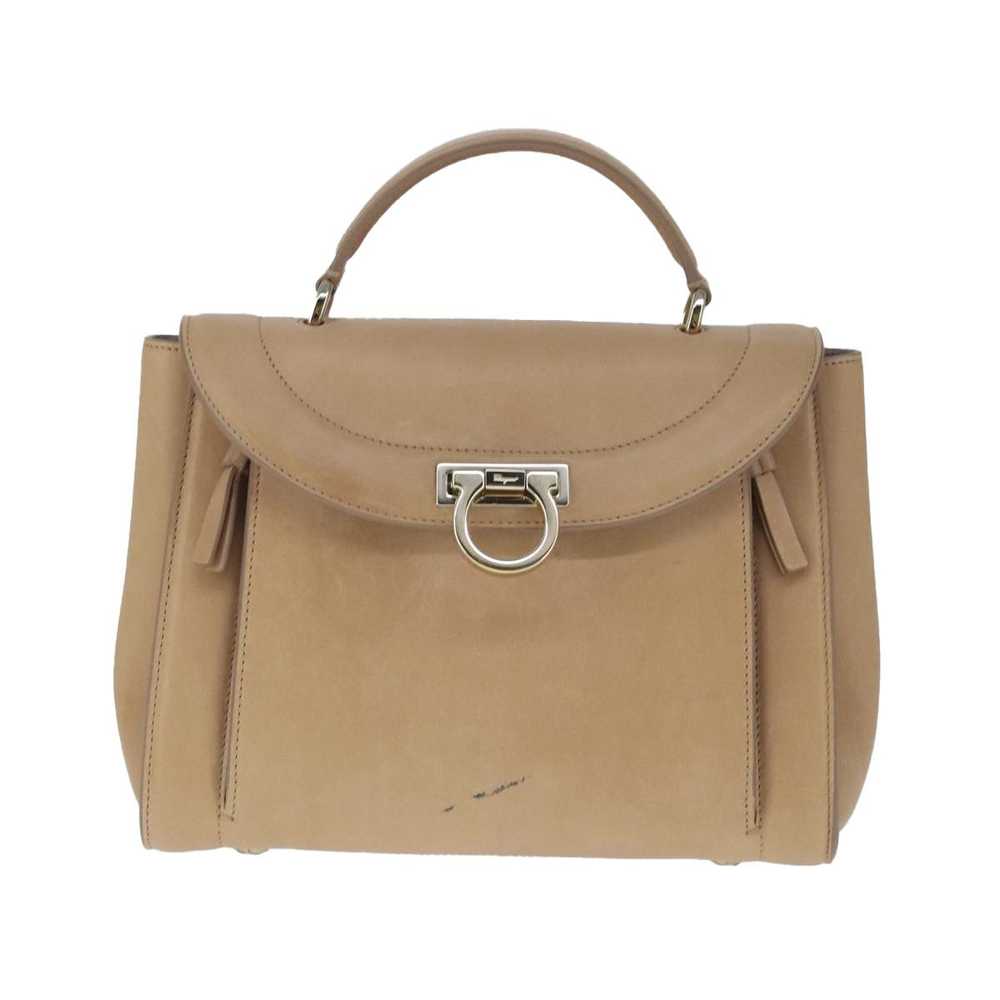 Salvatore Ferragamo Gancini Beige Leather Handbag… - image 1