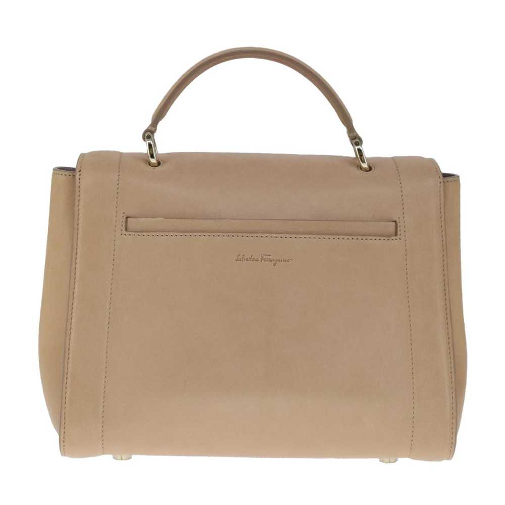 Salvatore Ferragamo Gancini Beige Leather Handbag… - image 2