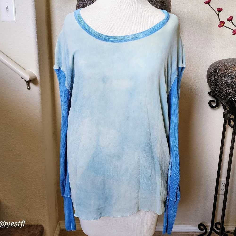 Rag & Bone Daria blue tie dye silk top S - image 1