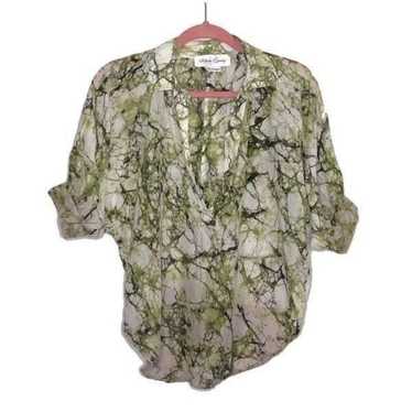 Fifteen Twenty Silk Sheer Tree Print Top