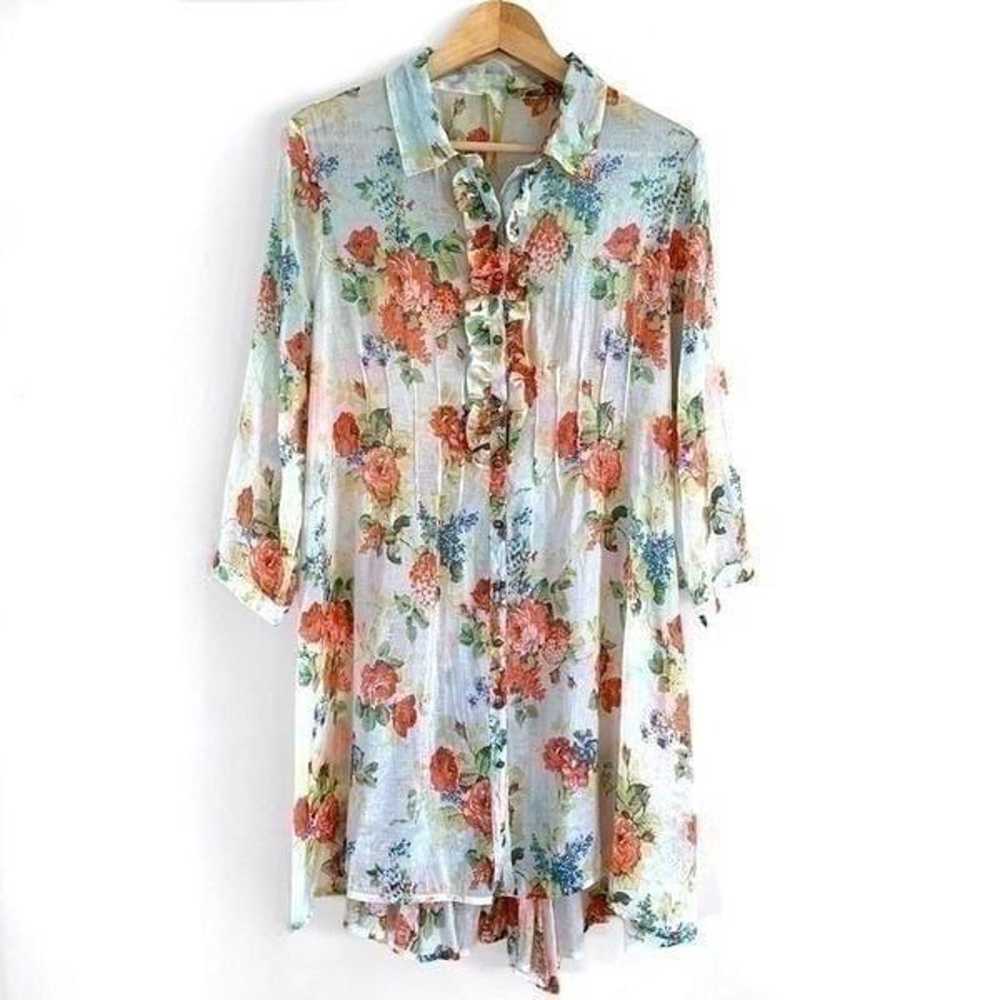 Anthropologie Aratta Silent Journey Floral Tunic … - image 1