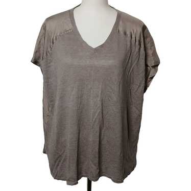 Eileen Fisher Linen Silk V-neck Blouse Minimalist 