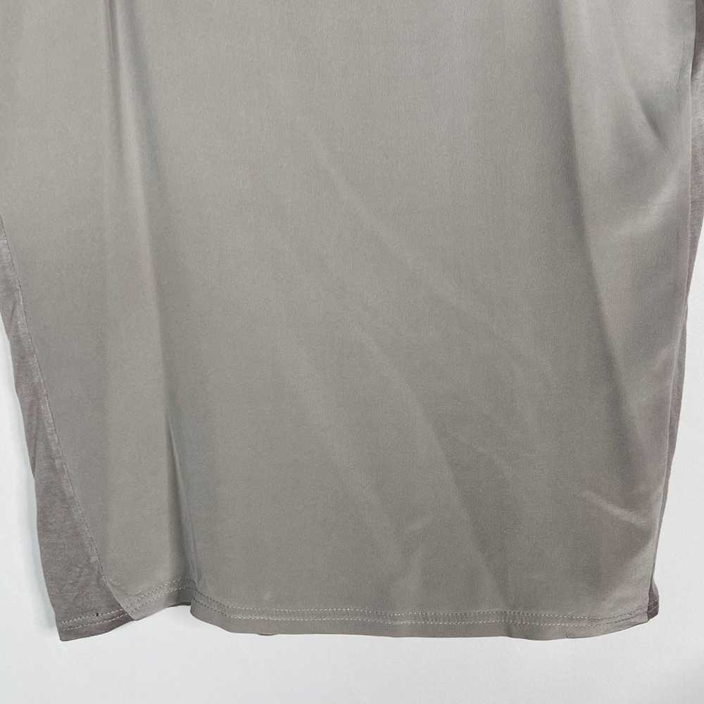 REISS Medium M Light Gray Posy Silk Short Sleeve … - image 6