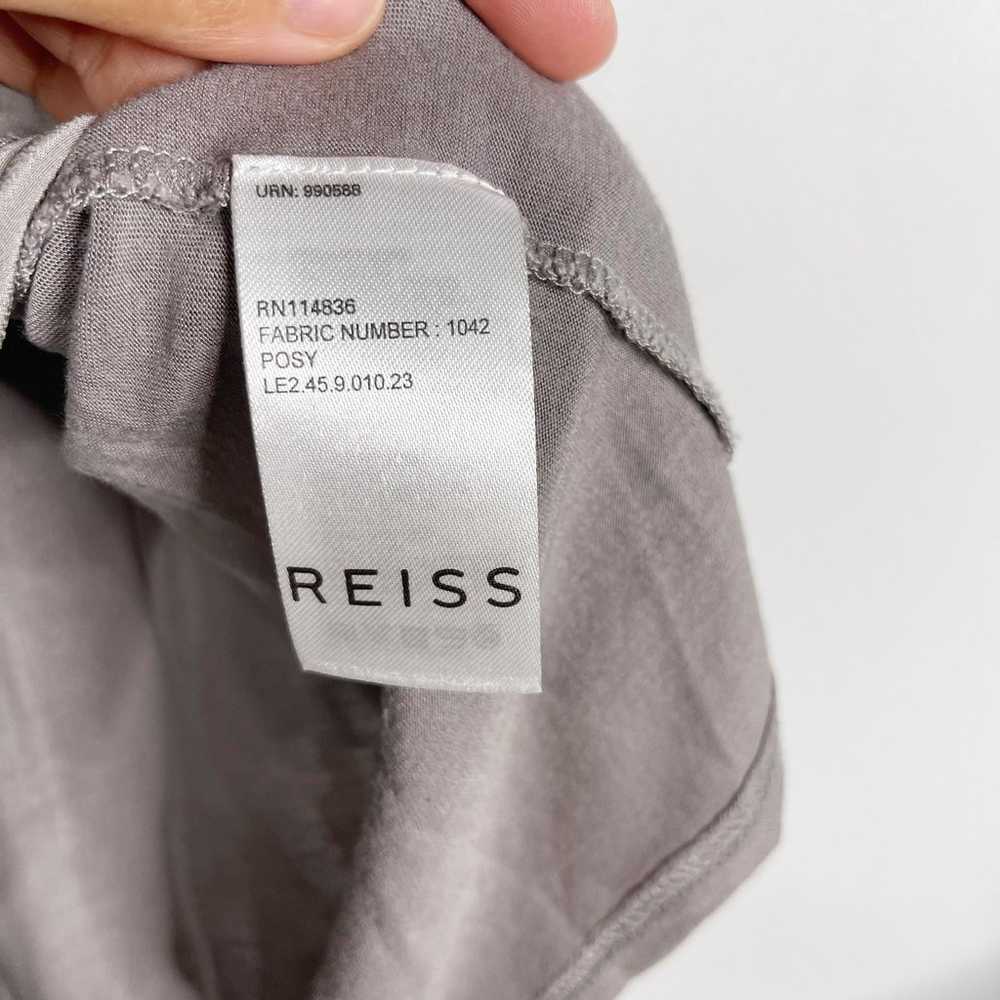 REISS Medium M Light Gray Posy Silk Short Sleeve … - image 7