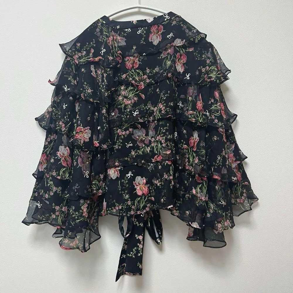 DRESSCAMP Silk Floral Cardigan Blouse - image 2