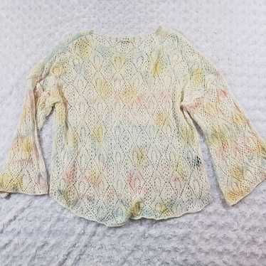 POL size large open weave bell sleeve lightweight 