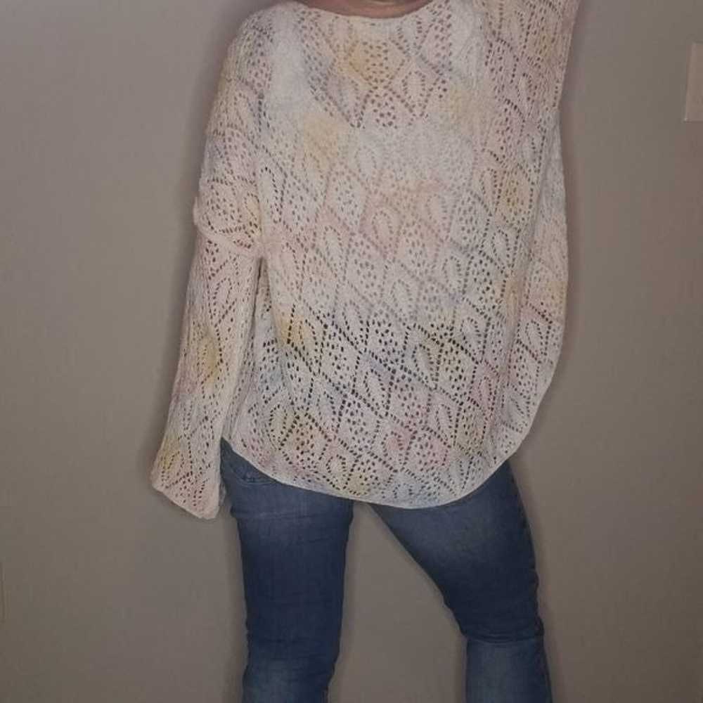 POL size large open weave bell sleeve lightweight… - image 4