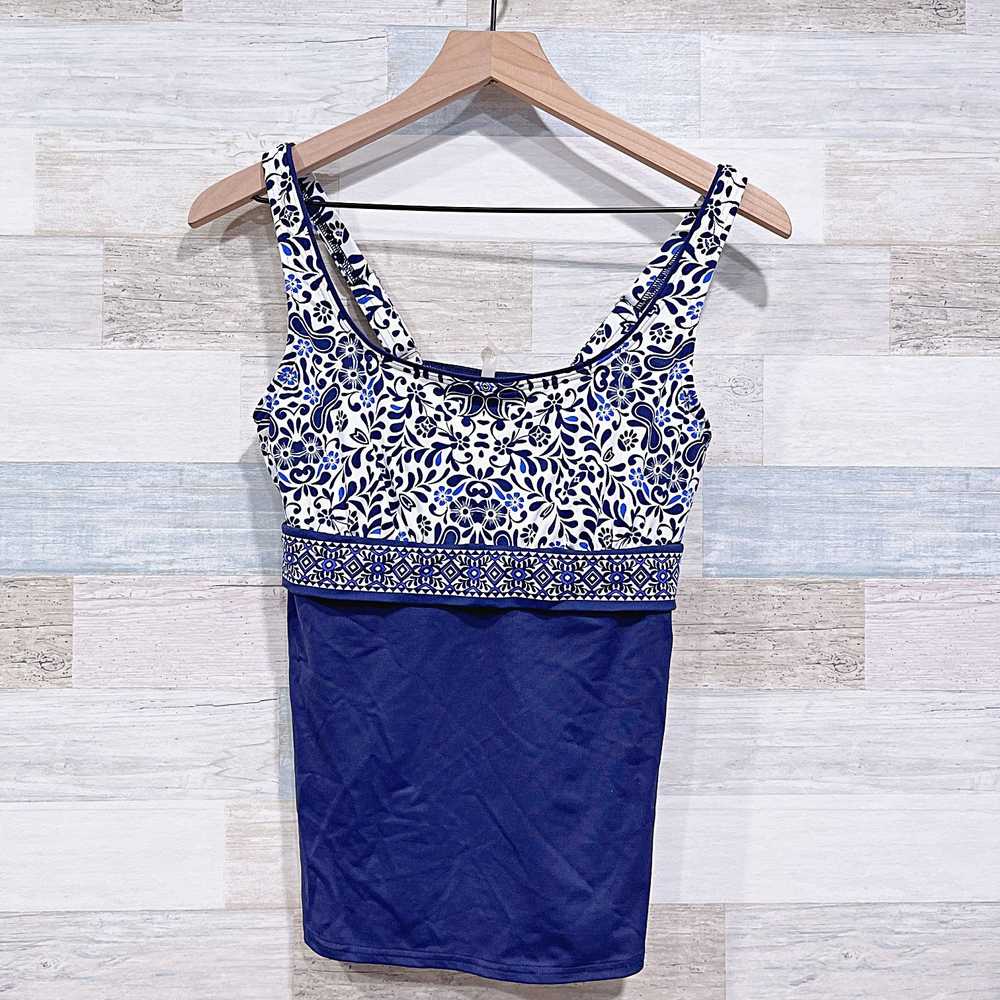 Lands End Lands End Swim Paisley Tankini Swim Top… - image 1