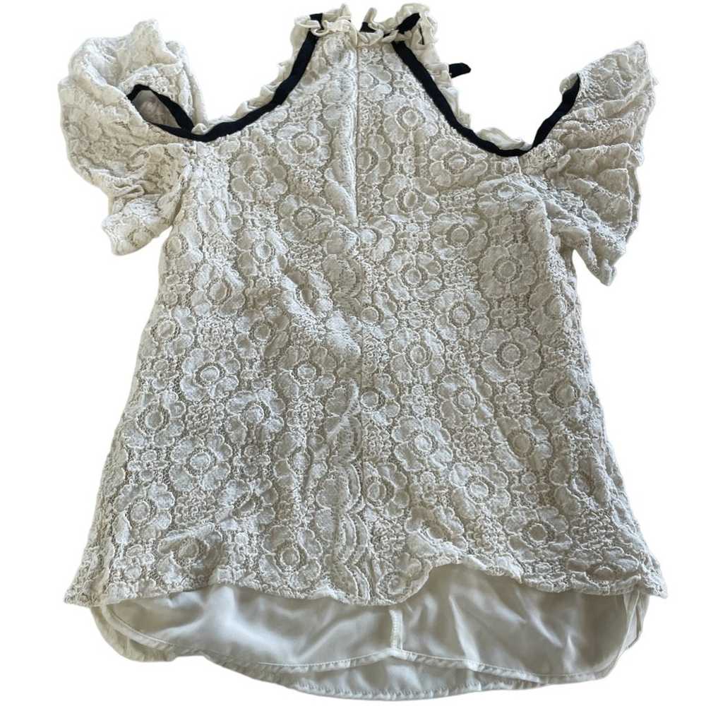 Shoshanna Shirt Womens Small White Lace Watts Col… - image 5